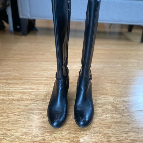 Blondo Lana Leather Waterproof Tall Wedge Riding boot with Stretch 8.5 - Picture 7 of 13